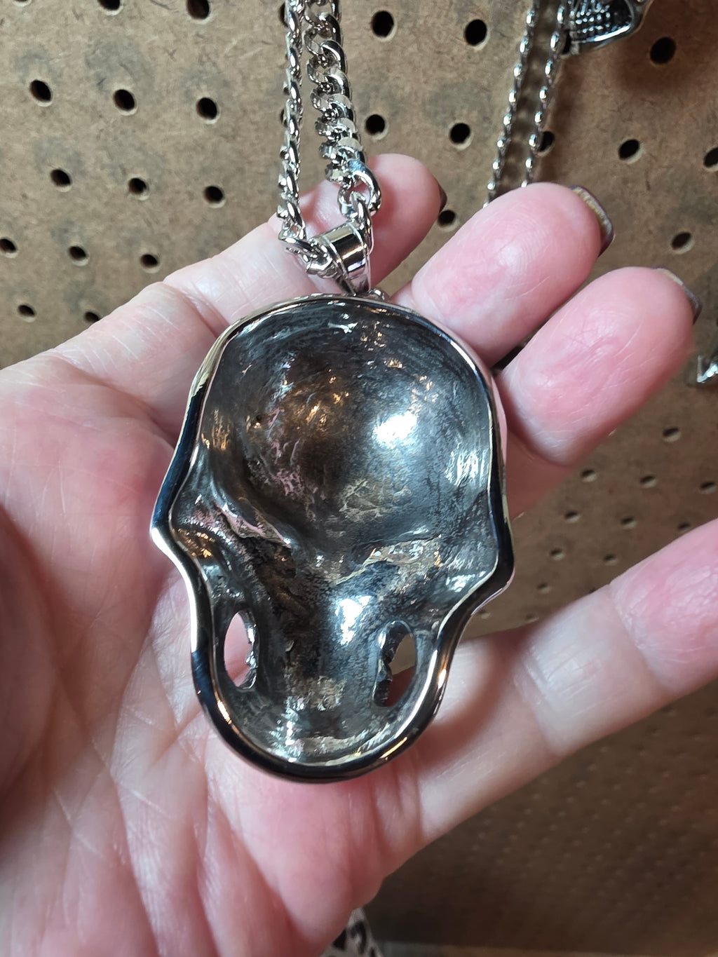 Stainless Steel Large Skull ☠️ Pendant with Chain