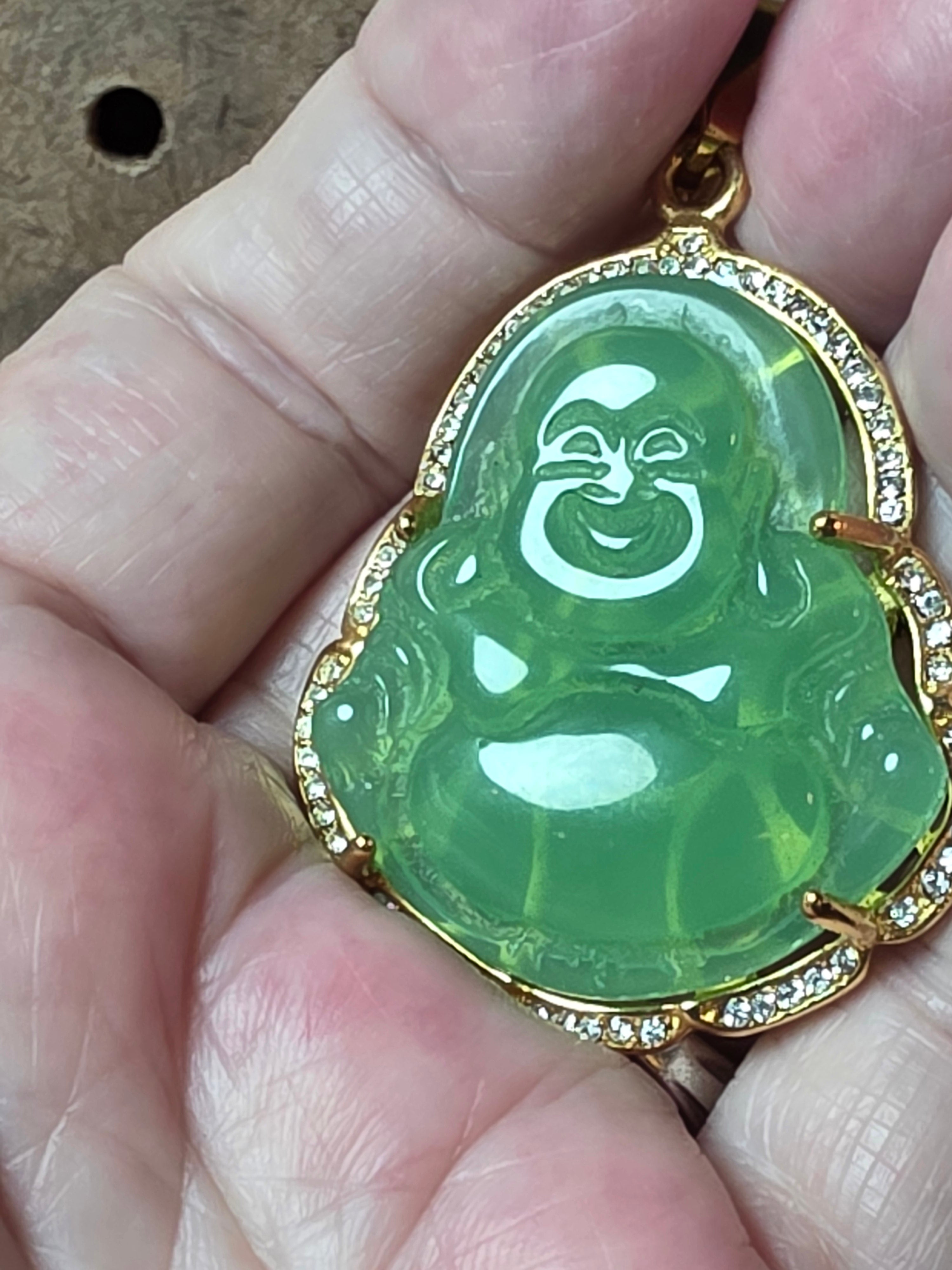 Stainless Steel Buddha Pendant with Gold Plated Chain
