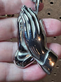 Stainless Steel Praying Hands Pendant with Chain ⛓️‍💥