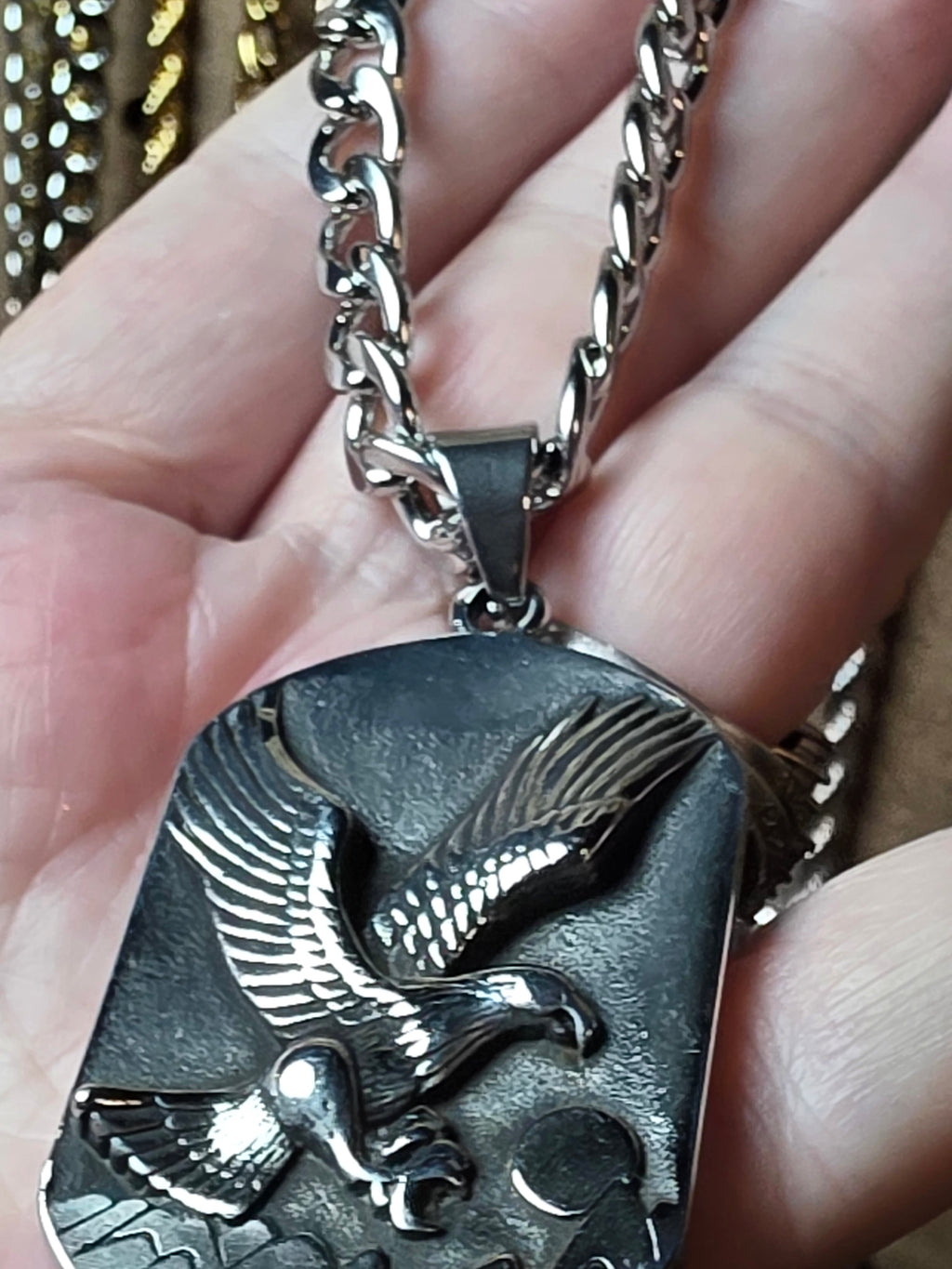 Stainless Steel Eagle Pendant with Chain