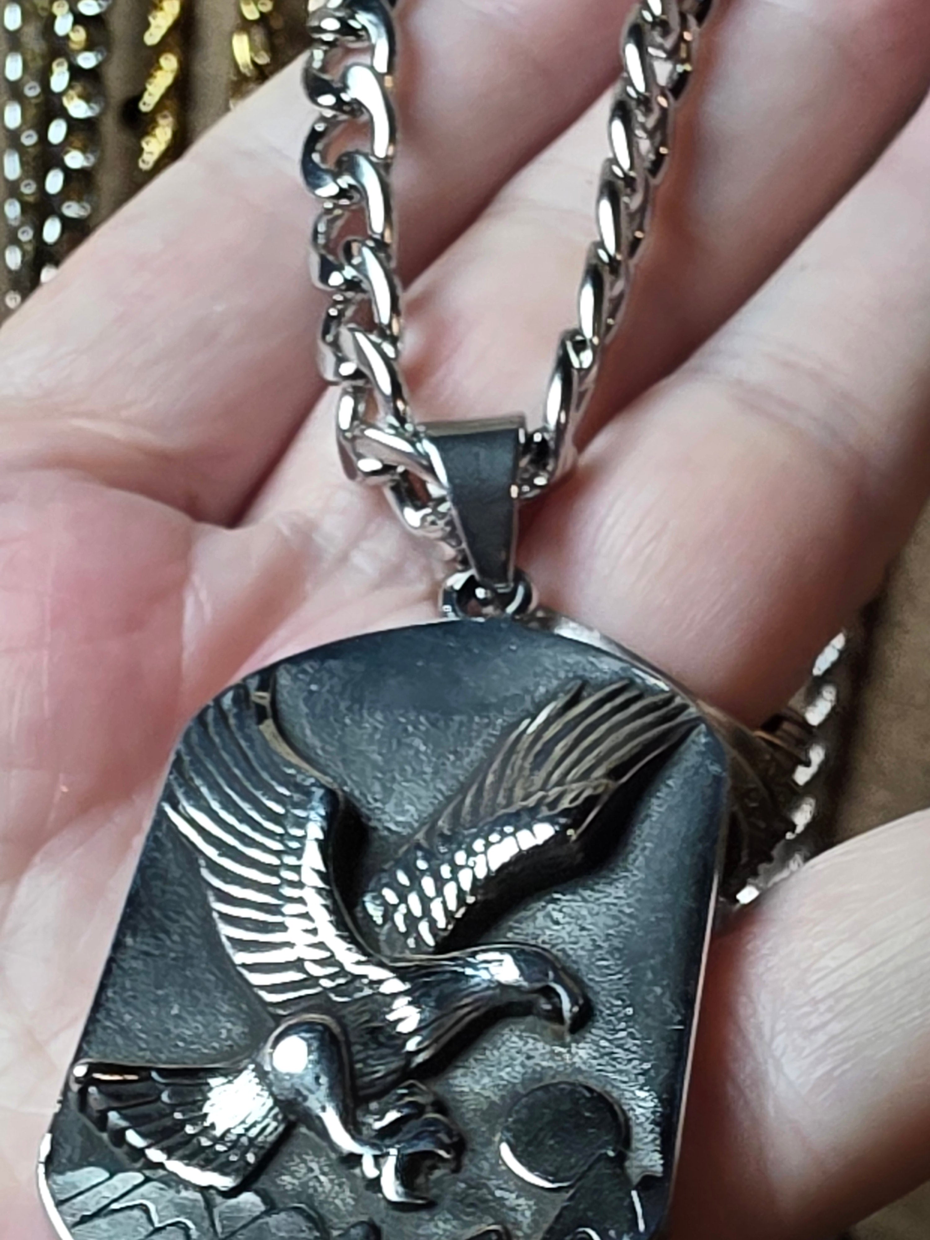 Stainless Steel Eagle Pendant with Chain