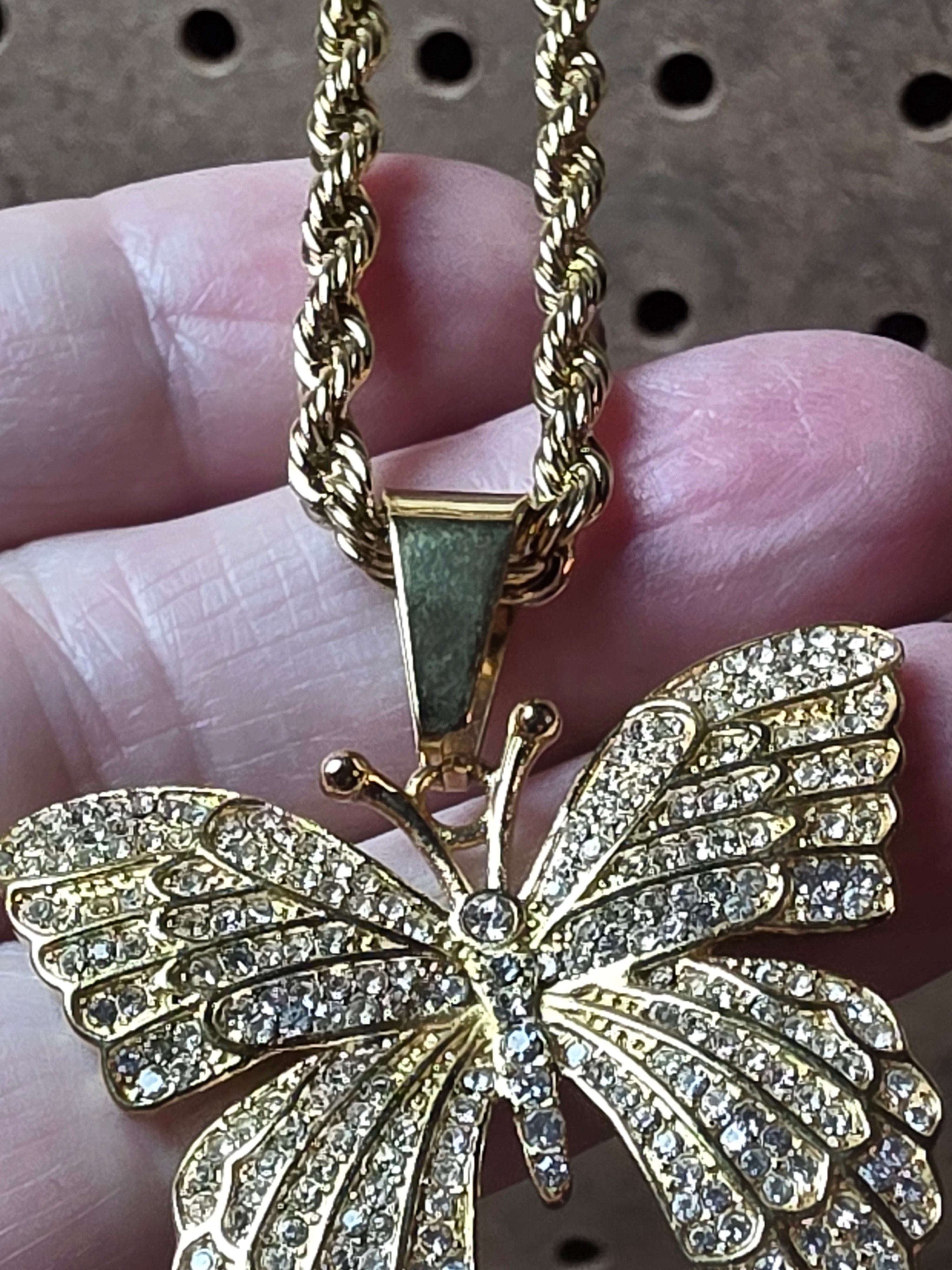 Gold Plated Stainless Steel Butterfly 🦋 Pendant with Chain