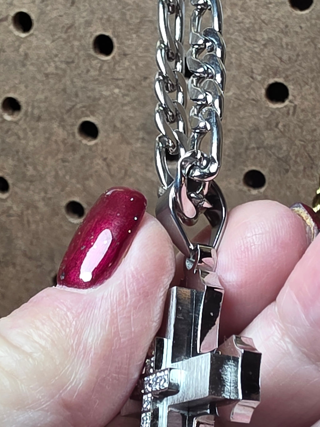 Triple tiered Stainless Steel Pendant with Chain