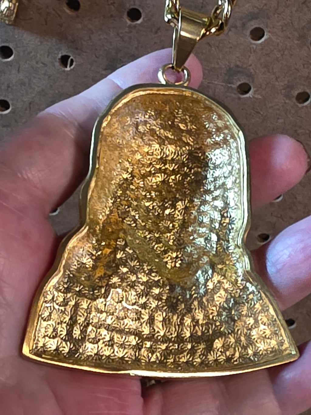 Gold Plated Jesus Stainless Steel Pendant with Chain