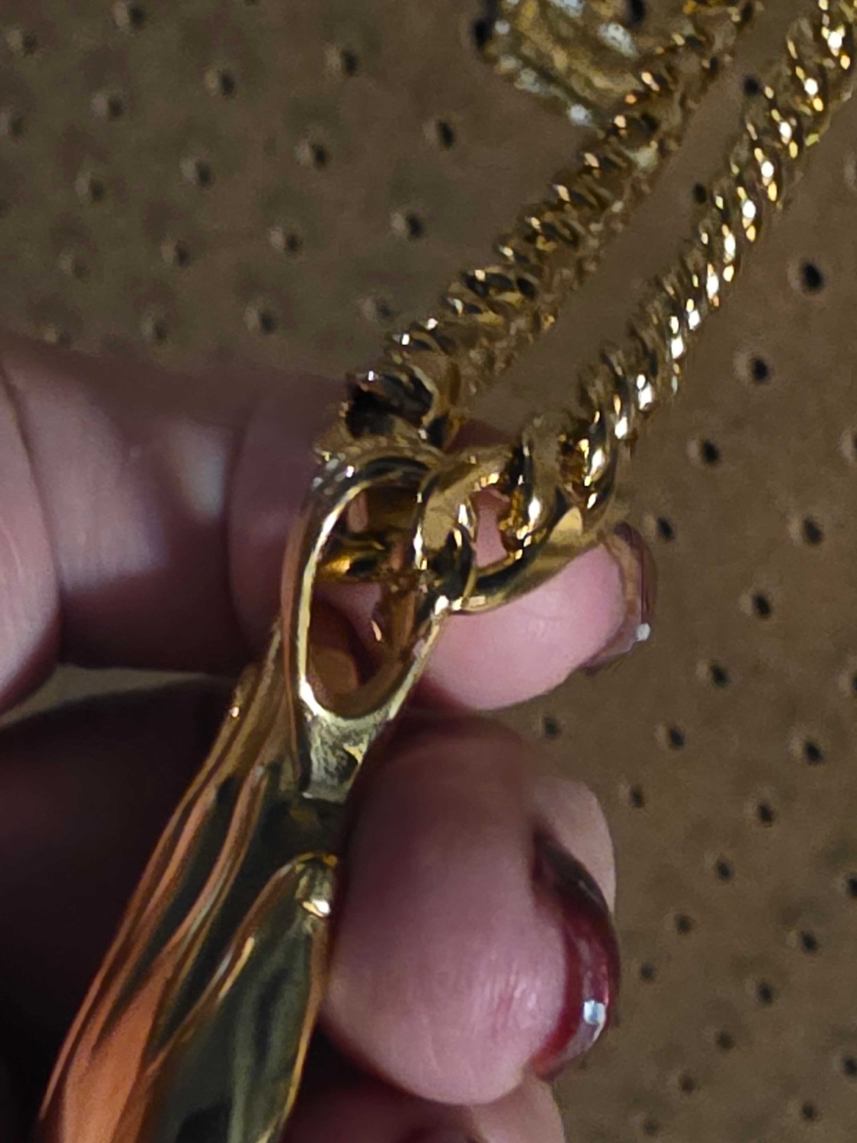 Stainless Steel Praying Hands with Gold Plated Chain