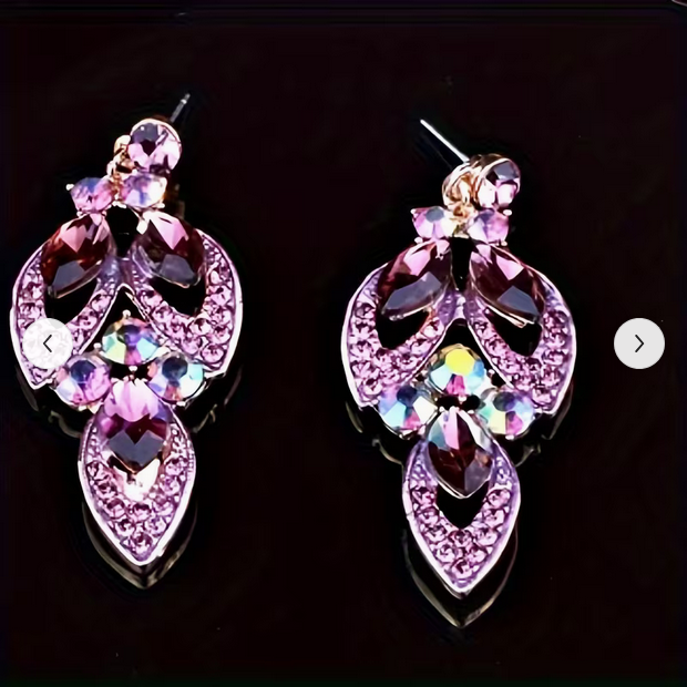 Crystal Jewelry Flower Necklace Accessory Set