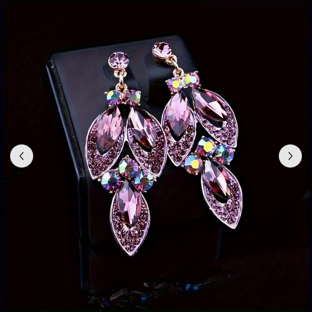 Crystal Jewelry Flower Necklace Accessory Set