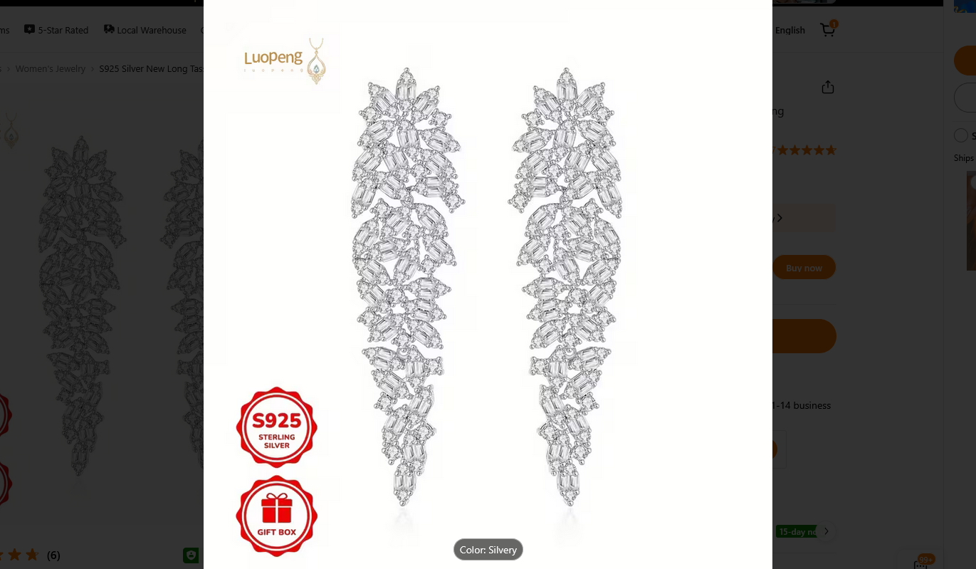 S925 Silver New Long Tassel Moissanite Earrings Earrings