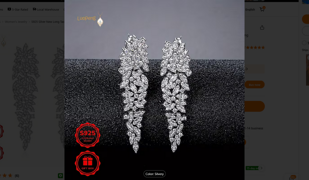 S925 Silver New Long Tassel Moissanite Earrings Earrings