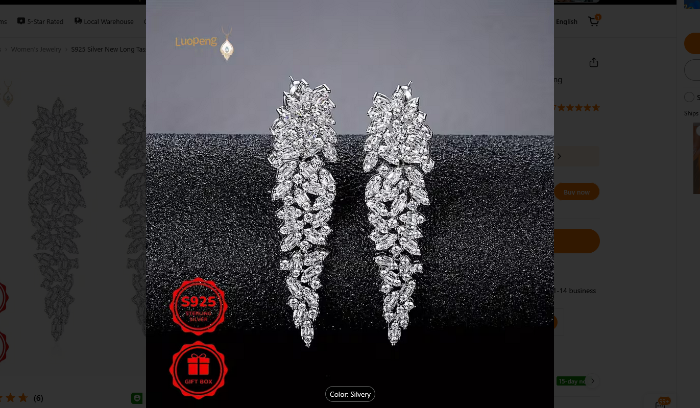 S925 Silver New Long Tassel Moissanite Earrings Earrings