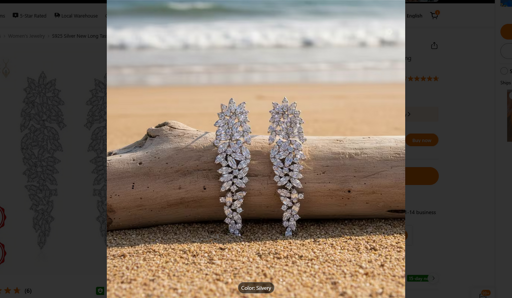 S925 Silver New Long Tassel Moissanite Earrings Earrings
