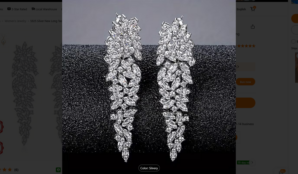 S925 Silver New Long Tassel Moissanite Earrings Earrings