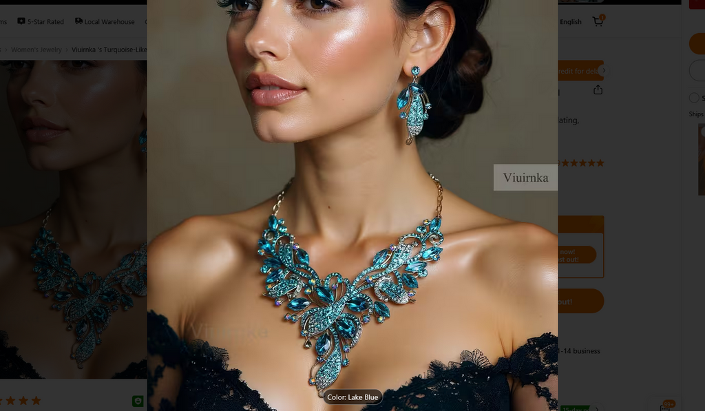 Turquoise-Like Blue Jewelry Set