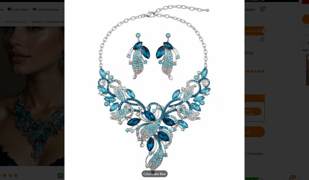 Turquoise-Like Blue Jewelry Set
