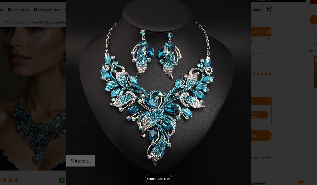Turquoise-Like Blue Jewelry Set