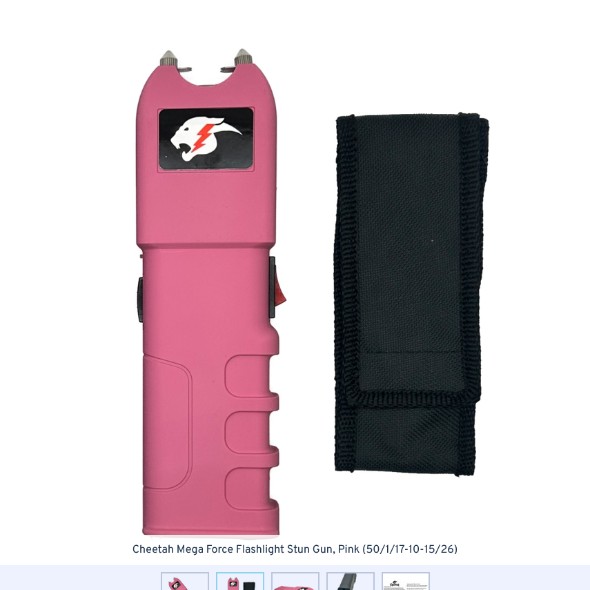 CHEETAH Series "MEGA FORCE" Flashlight Stun Gun - Pink