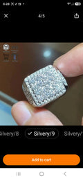 S925 Pure Silver Women's Shiny Moissanite Inlay Ring
