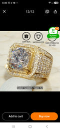 S925 Silvery Plated Luxury Light Oversized Moissanite Ring